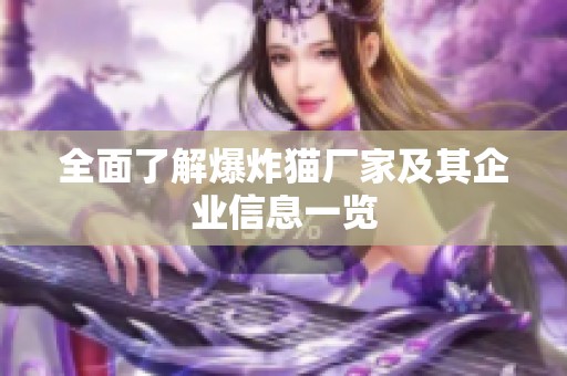 全面了解爆炸猫厂家及其企业信息一览