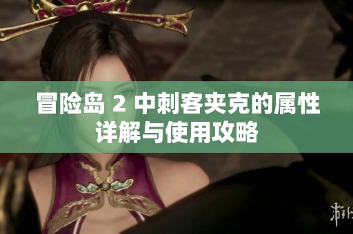 冒险岛 2 中刺客夹克的属性详解与使用攻略