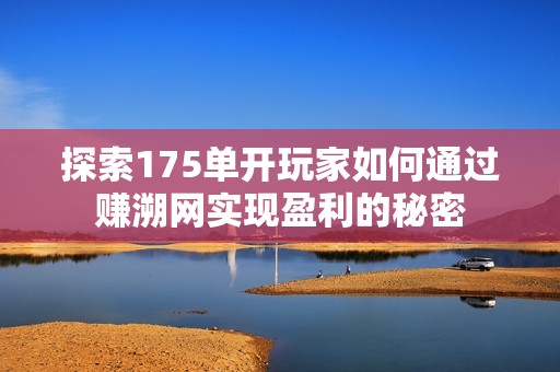 探索175单开玩家如何通过赚溯网实现盈利的秘密