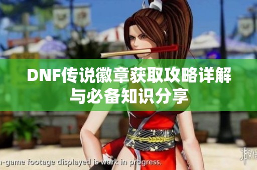 DNF传说徽章获取攻略详解与必备知识分享