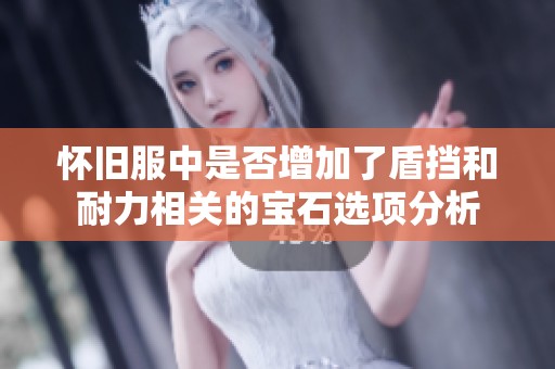 怀旧服中是否增加了盾挡和耐力相关的宝石选项分析
