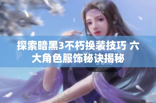 探索暗黑3不朽换装技巧 六大角色服饰秘诀揭秘