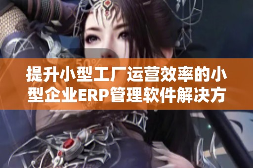 提升小型工厂运营效率的小型企业ERP管理软件解决方案