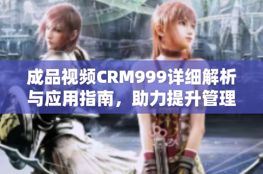 成品视频CRM999详细解析与应用指南，助力提升管理效率