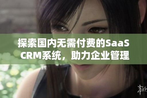 探索国内无需付费的SaaS CRM系统，助力企业管理提升效率