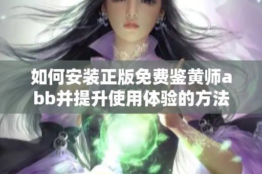 如何安装正版免费鉴黄师abb并提升使用体验的方法