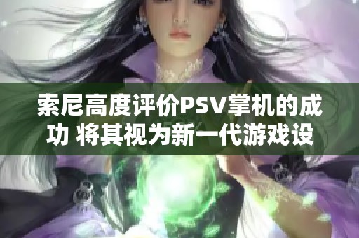 索尼高度评价PSV掌机的成功 将其视为新一代游戏设备的重大进步