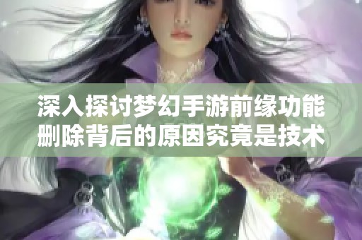 深入探讨梦幻手游前缘功能删除背后的原因究竟是技术挑战还是市场策略调整