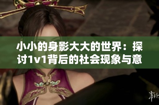 小小的身影大大的世界：探讨1v1背后的社会现象与意义