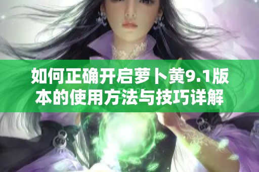 如何正确开启萝卜黄9.1版本的使用方法与技巧详解